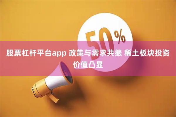 股票杠杆平台app 政策与需求共振 稀土板块投资价值凸显