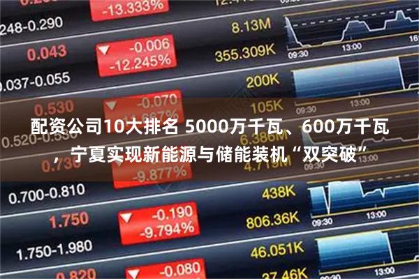 配资公司10大排名 5000万千瓦、600万千瓦，宁夏实现新能源与储能装机“双突破”