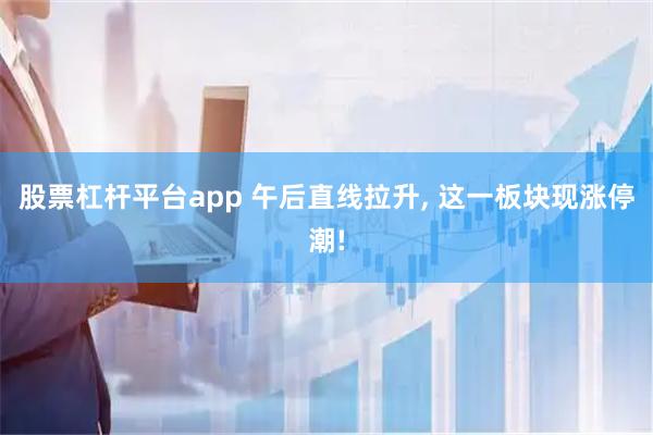 股票杠杆平台app 午后直线拉升, 这一板块现涨停潮!