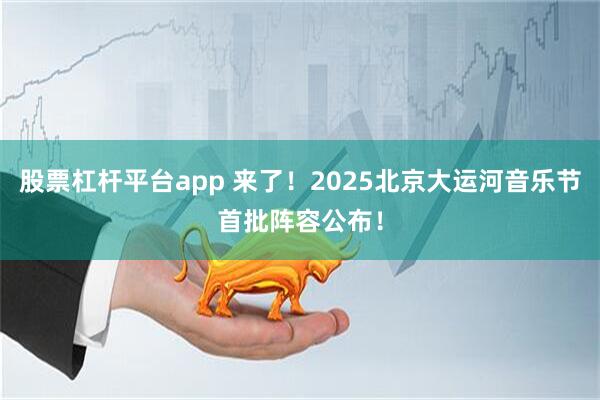 股票杠杆平台app 来了！2025北京大运河音乐节首批阵容公布！