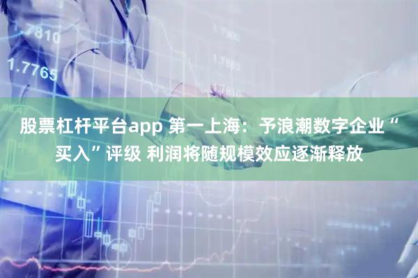 股票杠杆平台app 第一上海：予浪潮数字企业“买入”评级 利润将随规模效应逐渐释放